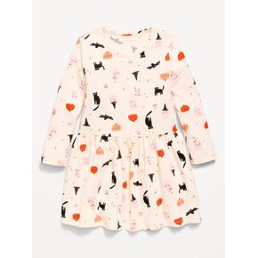 Old Navy Printed Long-Sleeve Drop-Waist Dress for Toddler Girls - Halloween Icons in Saudi Arabia