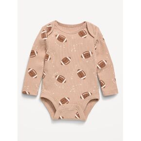 Old Navy Printed Long-Sleeve Ribbed Bodysuit for Baby - Football in Kuwait