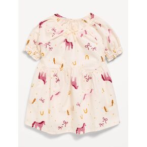 Old Navy Printed Short-Sleeve Swing Dress for Baby - Horses in Kuwait