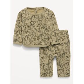 طقم سويت شيرت وسروال رياضي برقبة دائرية من Old Navy Disney© Bambi للأطفال - أوراق خضراء صغيرة in Kuwait