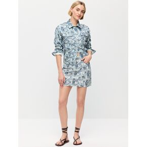 Old Navy OG High-Waisted Denim Mini Skirt - Light Blue Print in Kuwait