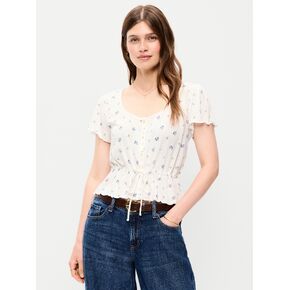 بلوزة Old Navy ذات أزرار دانتيل - زهور بيضاء in Kuwait