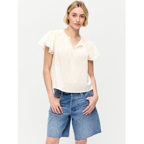 بلوزة Trosseau مطرزة بأكمام قصيرة من Old Navy - ملح البحر in Kuwait