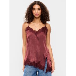 Old Navy Asymmetrical Lace-Trim Cami Top - Red Lacquer in Saudi Arabia