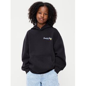 Old Navy Favorite Fleece Oversized Logo Graphic Pullover Hoodie for Boys - Black Jack (Match The Fam!) in Kuwait