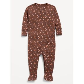 Old Navy 2-Way-Zip Sleep & Play Footed One-Piece for Baby - Brown Floral in Kuwait
