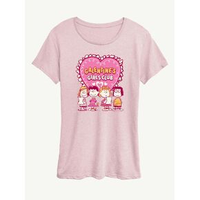 Old Navy Peanuts Galentines Girls Club Short Sleeve Graphic T-Shirt - Heather Pink in Kuwait