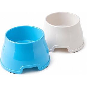 2pcs Long Eared Dog Bowl (Blue & White) - Spaniel Bowls for Dogs Long Ears,No-Spill Food & Water Bowls for Cocker Spaniels, Beagles, Non-Slip, Easy to Clean in Kuwait