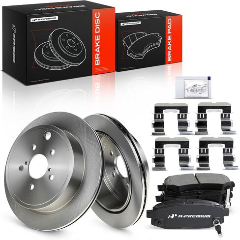 A-Premium 11.41 inch (290mm) Rear Vented Disc Brake Rotors + Ceramic Pads Kit Compatible with Select Scion, Toyota and Subaru Models - FR-S 13-16, BRZ 13-17, Legacy 10-13, Outback 10-14, 86 17-20 in Saudi Arabia