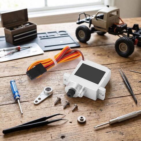 VBESTLIFE Remote Control Car Servo, 9g Metal Servo Steering Engine Accessory Fit for B1 B14 B16 B24 C14 C24 B36 1:16 RC Truck (Silver) in Saudi Arabia