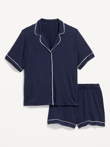 طقم شورت جيرسي منسوج للنوم من Old Navy Sunday - عمق القطب الشمالي in Kuwait