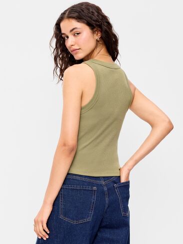 Old Navy Snug Crop Tank Top - Dill Caper in Kuwait
