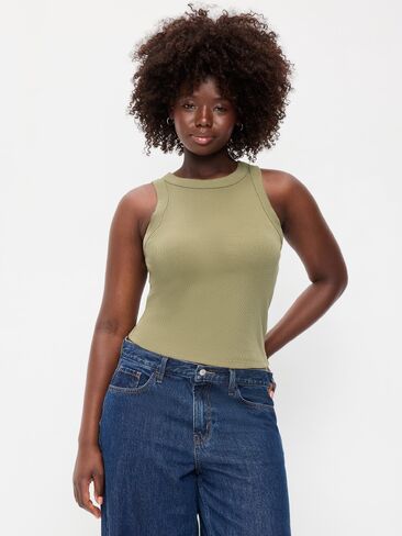 Old Navy Snug Crop Tank Top - Dill Caper in Kuwait