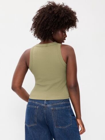 Old Navy Snug Crop Tank Top - Dill Caper in Kuwait