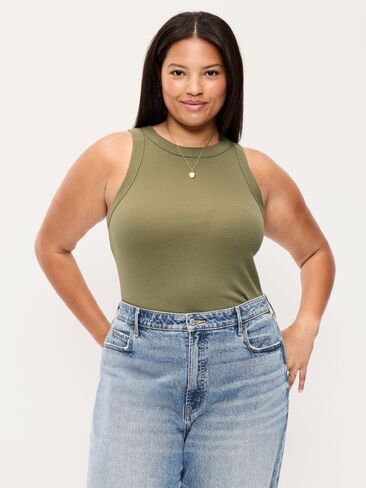 Old Navy Snug Crop Tank Top - Dill Caper in Kuwait