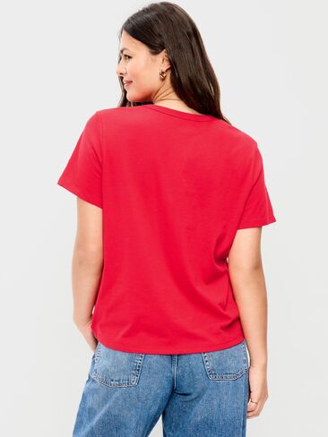 تي شيرت Old Navy EveryWear برقبة دائرية - أحمر سكوتي in Kuwait