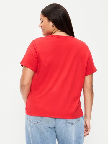 تي شيرت Old Navy EveryWear برقبة دائرية - أحمر سكوتي in Kuwait