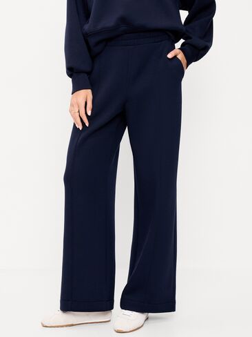 بنطال رياضي واسع الأرجل من الصوف عالي الخصر من Old Navy - باللون البحري in Kuwait
