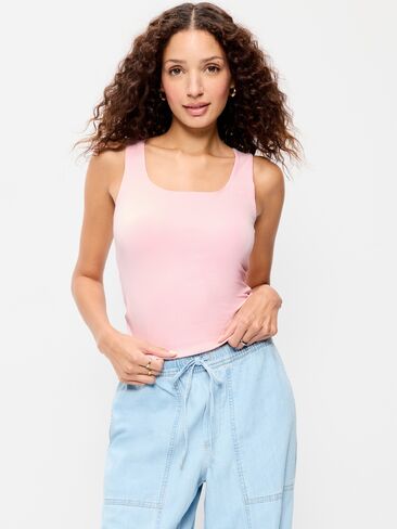 Old Navy Hug Double-Layer Scoop-Neck Tank Top - Blush On You in Kuwait
