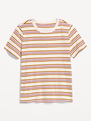 تي شيرت مخطط برقبة دائرية من Old Navy EveryWear - وردي متعدد الخطوط in Kuwait