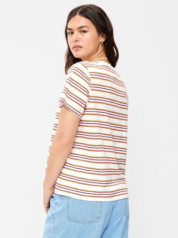تي شيرت مخطط برقبة دائرية من Old Navy EveryWear - وردي متعدد الخطوط in Kuwait