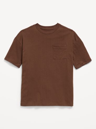 Old Navy Oversized Short-Sleeve Pocket T-Shirt for Boys - Espresso in Kuwait
