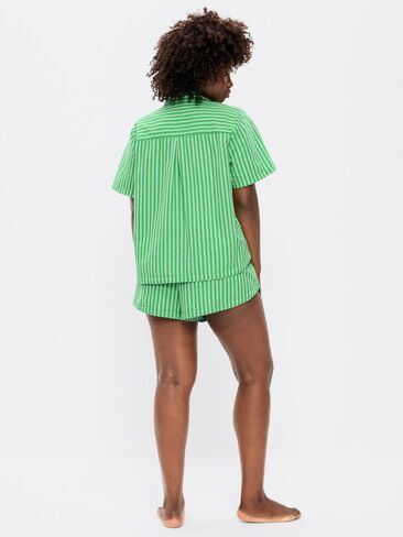 طقم بيجامة بوبلين قصير من Old Navy - شريط أخضر أزرق in Kuwait
