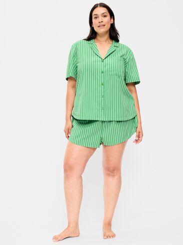 طقم بيجامة بوبلين قصير من Old Navy - شريط أخضر أزرق in Kuwait