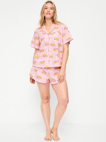 Old Navy Poplin Pajama Short Set - Sweet Butter in Kuwait