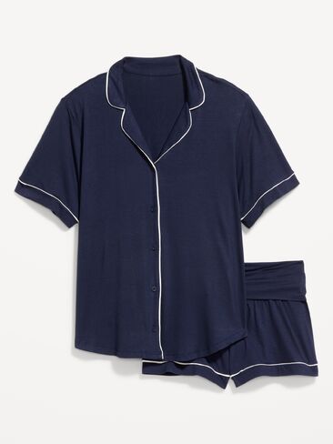 طقم بيجامة كلاسيكية للحوامل من Old Navy - طباعة باللون الأزرق الداكن in Kuwait