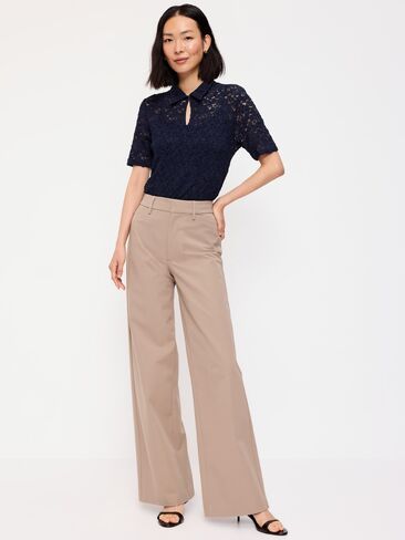 Old Navy High-Waisted Pixie Super Wide-Leg Pants - Chocolate Malted in Kuwait
