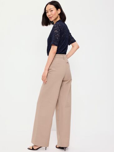 Old Navy High-Waisted Pixie Super Wide-Leg Pants - Chocolate Malted in Kuwait