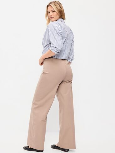 Old Navy High-Waisted Pixie Super Wide-Leg Pants - Chocolate Malted in Kuwait