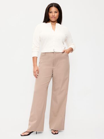 Old Navy High-Waisted Pixie Super Wide-Leg Pants - Chocolate Malted in Kuwait