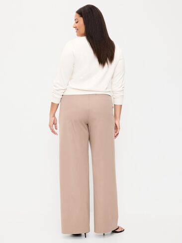 Old Navy High-Waisted Pixie Super Wide-Leg Pants - Chocolate Malted in Kuwait
