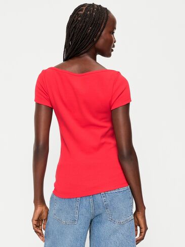 Old Navy Snug Boatneck T-Shirt - Scotty Red in Kuwait