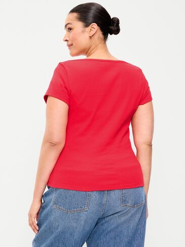 Old Navy Snug Boatneck T-Shirt - Scotty Red in Kuwait