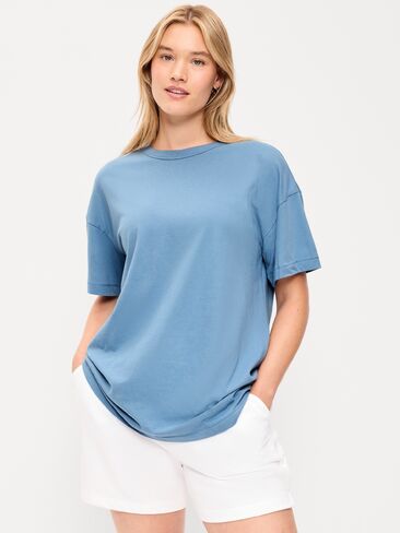 تي شيرت Old Navy كبير الحجم EveryWear Tunic - أزرق طبيعي in Kuwait