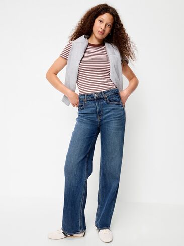 تي شيرت مضلع برقبة دائرية من Old Navy - وردي متعدد الخطوط in Kuwait