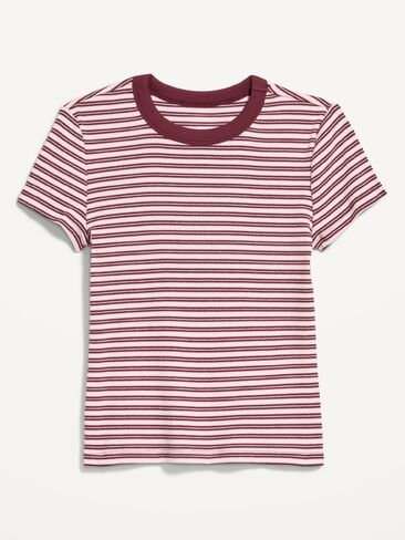 تي شيرت مضلع برقبة دائرية من Old Navy - وردي متعدد الخطوط in Kuwait
