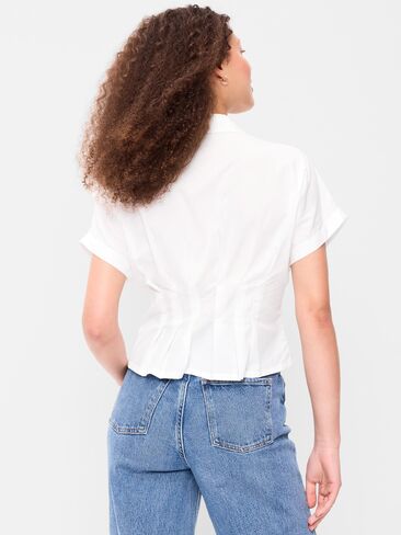 Old Navy Slim-Waisted Button-Down Shirt - White Lilies in Kuwait