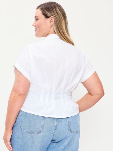 Old Navy Slim-Waisted Button-Down Shirt - White Lilies in Kuwait