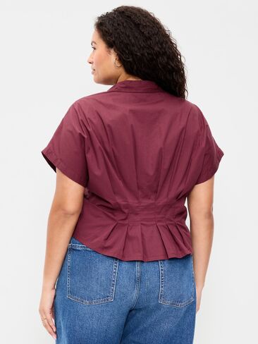 قميص Old Navy بأزرار نحيفة مخصر - أحمر اللون in Kuwait
