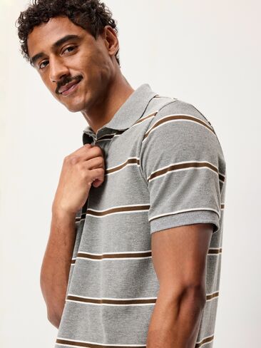 قميص بولو بيكيه كلاسيكي من Old Navy - شريط رمادي in Kuwait