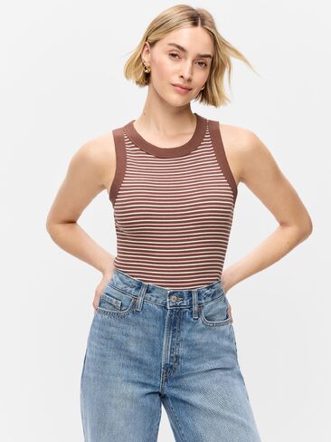 دبابة Old Navy Snug Ringer - شريط بني ترابي in Kuwait