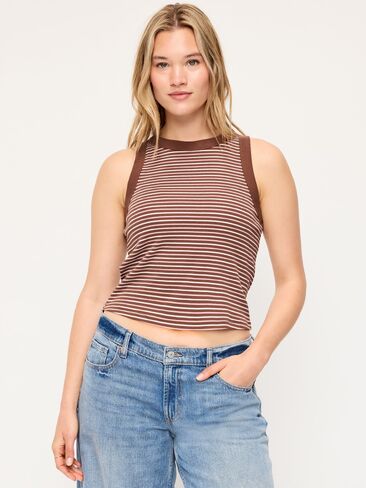 دبابة Old Navy Snug Ringer - شريط بني ترابي in Kuwait