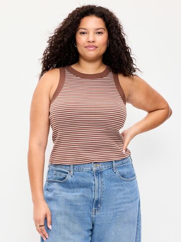 دبابة Old Navy Snug Ringer - شريط بني ترابي in Kuwait