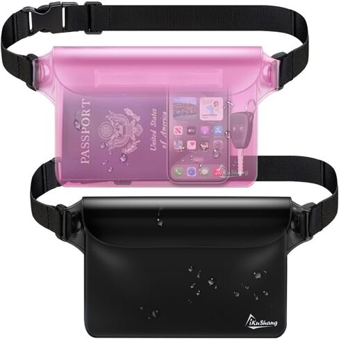 Waterproof pouch Waterproof Waist Pouch 2-Pack Waterproof Fanny Pack Beach Accessories Safe & Dry for Boating Swimming fishing Kayaking Snorkeling Beach Keep Your Phone and Valuables Dry in Kuwait