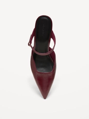 Old Navy Buckle-Strap Mule Heels for Women - Autumn Burgundy in Kuwait