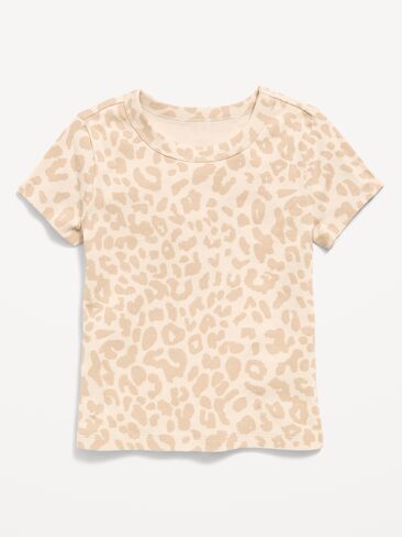 Old Navy Fitted Short-Sleeve T-Shirt for Girls - Leopard in Kuwait
